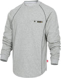 BOCOMAL FR Shirts for Men Melt Pocket Lightweight Crew T-Shirt NFPA2112/CAT2 Fire Resistant Work Shirt