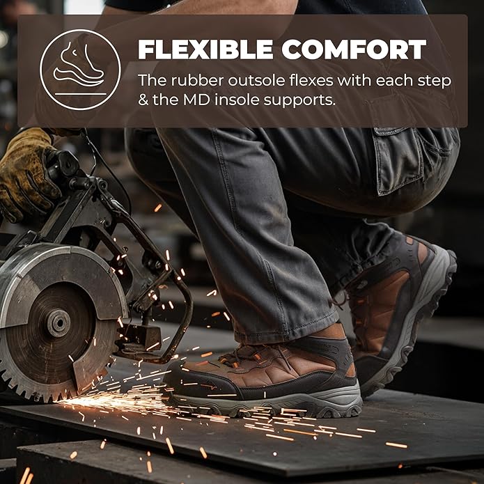 NORTIV 8 Waterproof Steel Toe Boots for Men Slip Resistant Safety Industrial Boots Paladin-Steel
