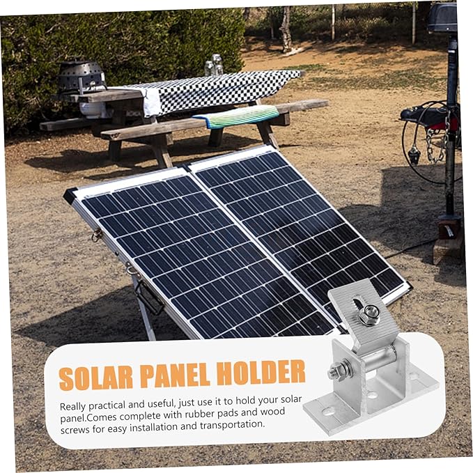 Gadpiparty 4pcs Adjustable Solar Panel Bracket Tilt Mount Clamp for Roof Rv Boat Compatible Various Easy Installation