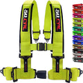 1pc 4 Point Harness for Bucket Seat, Push Release, 10 Color Options, Racing Harness, Race Car, Off Road, UTV, RZR (Yellow, 2 inch)