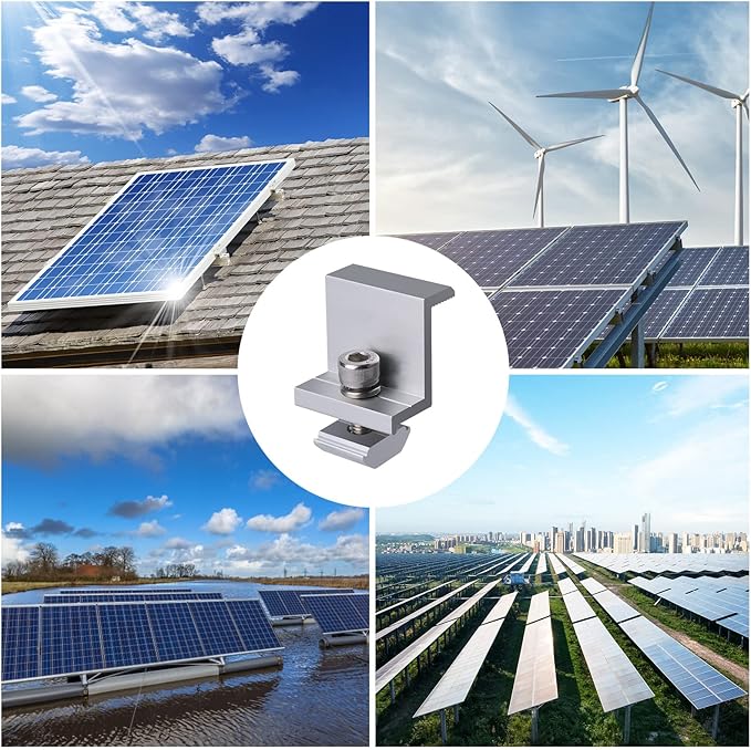 12pcs Solar Panel Bracket, Aluminum Solar End Clamp PV Mounting Bracket Solar Panel Z Clips for Mounting Solar Panels (30mm)