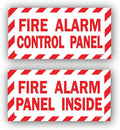 "Fire Alarm Panel Inside" & "Fire Alarm Control Panel" Sign Sticker Decals Indoor/Outdoor UV Protection