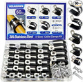 60 Pcs Cable Clamps Kit, 304 Stainless Steel Wire Clamps with Rubber Cushion for Pipe, Hose, Protection and Management in 5 Size (1/4", 3/8", 1/2", 3/4", 1")