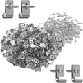 200 Pack Stainless Steel Wire Fence Clips with Screws, Heavy Duty Fence Wire Clamps for 12-16 Gauge Welded Wire, Rust-Resistant Fencing Fasteners for Wood or Metal Posts, Hardware Kit
