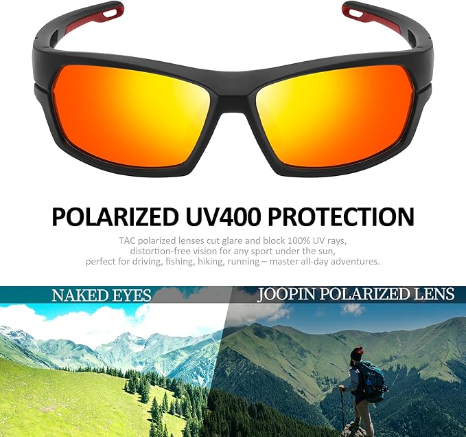 Joopin Sports Sunglasses Polarized UV400 Protection Wrap Around Sun Glasses Shades for Men Women