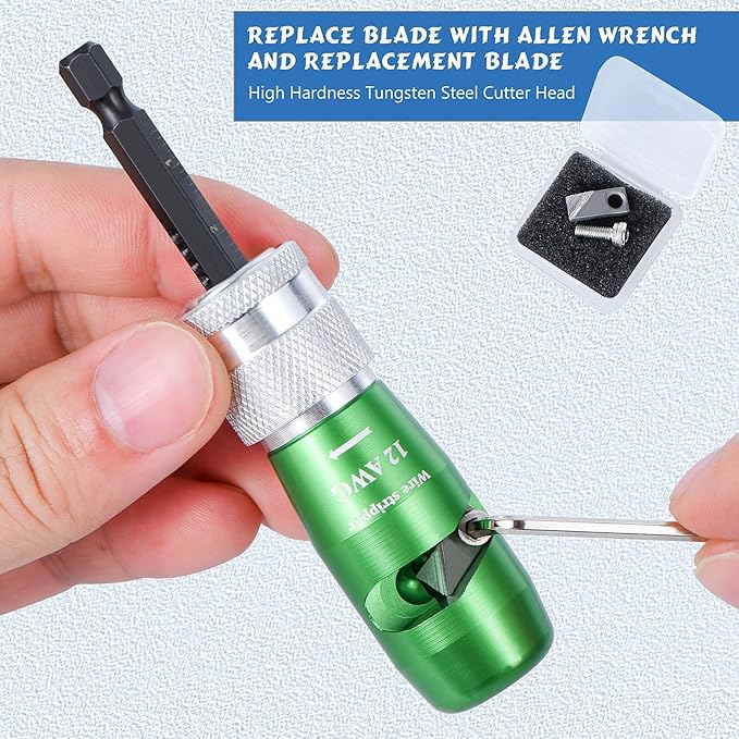 Wire Stripper for Drill, US Standard Electric Wire Stripper Tool for Drill, Wire Strippers for 10/12/14 AWG, Wire Stripping and Twisting Tool Set