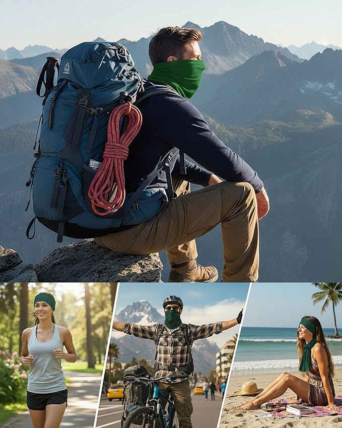 Xeoxarel Neck Gaiter, 7 Pack Cooling UV Protection, Bandana Face Mask Scarf for Men and Women