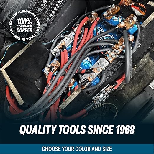 TEMCo 3/0 Gauge AWG 40 Ft Red Flexible Pure Copper Made in USA Welding Cable Battery Wire - Heavy Duty Solar, Inverter, Car, RV, Truck