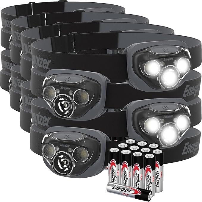 Energizer PRO-260 LED Headlamp,IPX4 Water Resistant Headlamps,High-Performance Head Light for Outdoors,Camping,Running,Storm,Survival LED Light for Emergencies (Batteries Included),(Pack of 16)