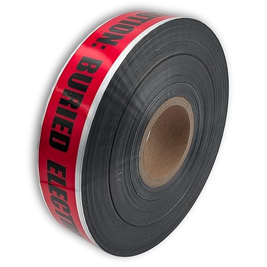 ACE Supply Buried Electrical Line Caution Tape - 6 Roll Pack - Detectable Underground Tape - 2 Inch x 1000 Ft Length, 4 Mil - Buried Electrical Tape Used for Utility Marking Tape