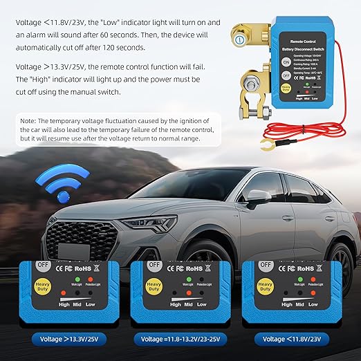 12V 240A Remote Battery Disconnect Switch Kill Switch Automatic Power Shut Off Switch Remote Control Switch for Auto Car Truck Boat