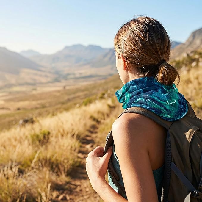 UPF 50 Sun Protection Neck Gaiter - 13-in-1 Multifunctional Face Cover for Hiking, Fishing, Cycling