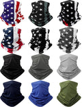 Cuffbow 12 Pack Neck Gaiters Face Mask Bandana Balaclava for Men Women Cooling Neck Gaiter Summer UV Sun Protection Scarf