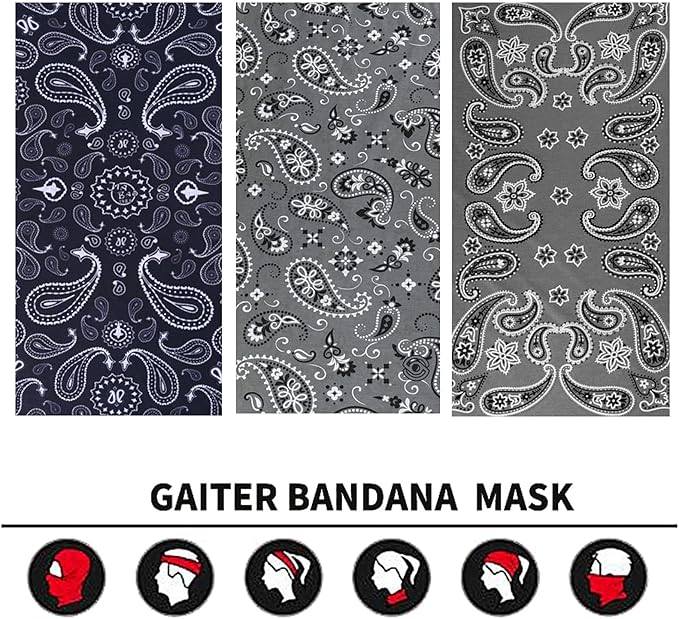 Neck Gaiter Face Cover Bandana Mask Scarf, Breathable Sun& Dust-proof for Cycling Running Fishing Hiking