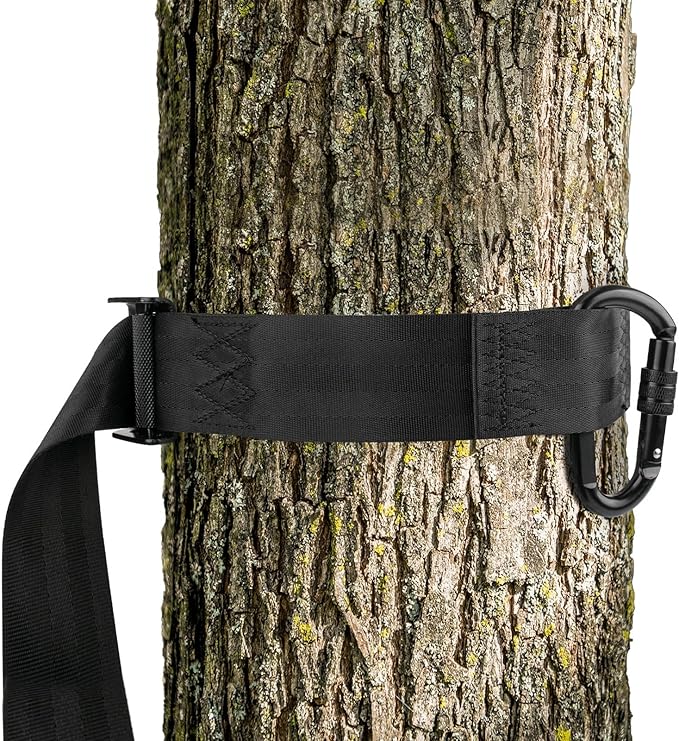 Quick-Connect Tree Strap for Hunter Safety System, Climbing Tree Stand Hunting Harness Belt with Safety Carabiner, Outdoor Hunting Equipment Accessories