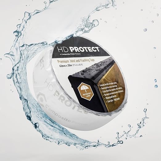 HD Protect Joist Tape - Premium Flashing Tape for Decking, Superior Self Sealing Waterproof Flashing Tape Extends The Life of Timber Joists by Preventing Rot (2.5 inches x 20 Meters, 6, Pack)