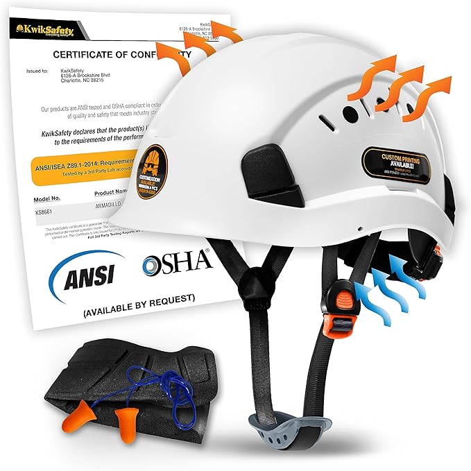 KwikSafety - Charlotte, NC - Hard Hats [Full Brim, Cap Style, Climbing Style] Type 1, Class C ANSI OSHA