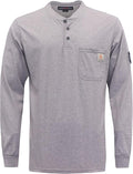 BOCOMAL FR Shirts Henley 7oz Midweight Fire Resistant Clothing NFPA2112 CAT2 Men's Flame Retardant Work Shirt
