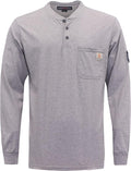 BOCOMAL FR Shirts Henley 7oz Midweight Fire Resistant Clothing NFPA2112 CAT2 Men's Flame Retardant Work Shirt