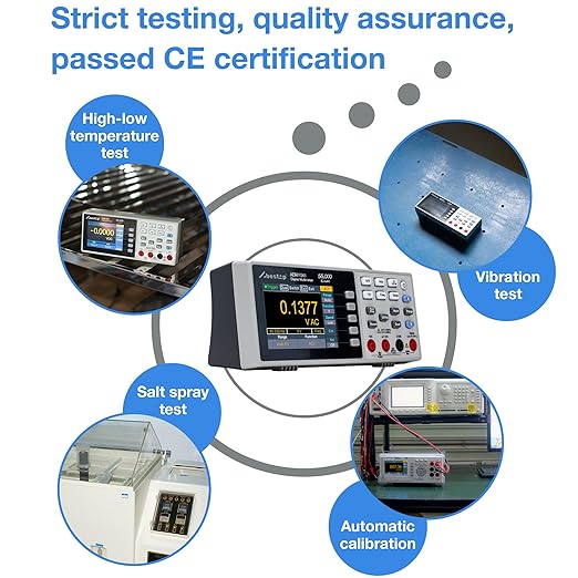Abestop ADM1041 Multimeter, Bench Multimeter Tester, 1000V DC Voltage Tester and 10A AC/DC Current, True RMS, Resistance, Frequency, Capacitance, Diode, Continuity for Multiple Testing
