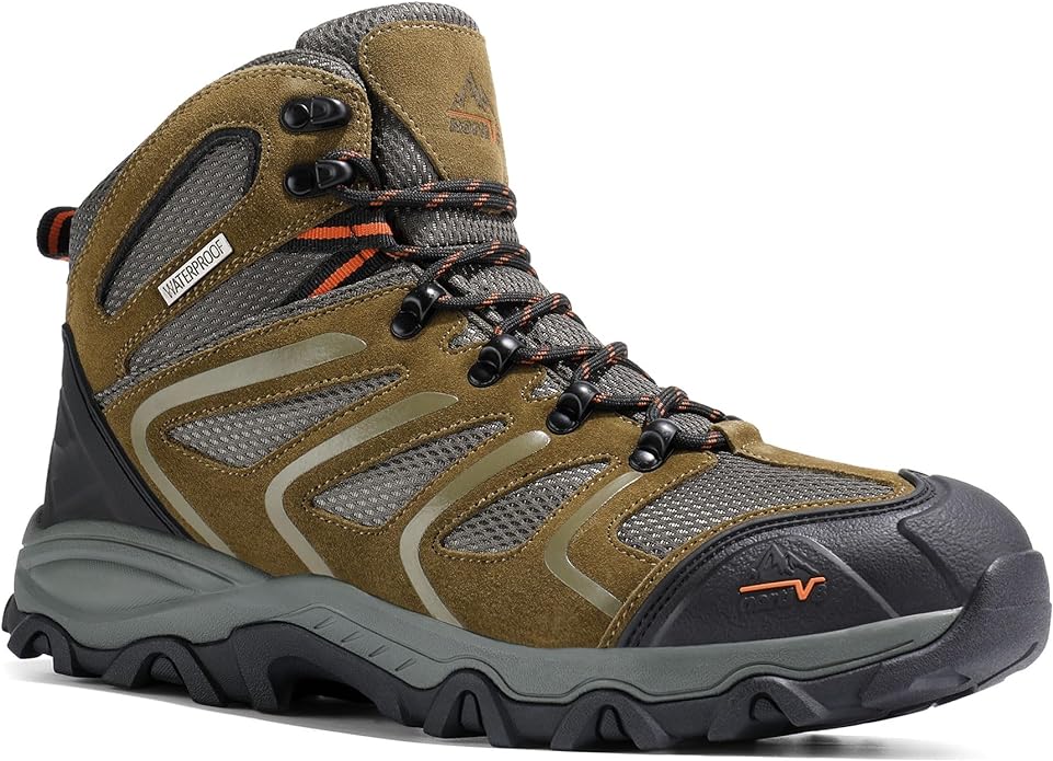 NORTIV 8 Men's Ankle High Waterproof Hiking Boots Outdoor Lightweight Shoes Trekking Trails Armadillo