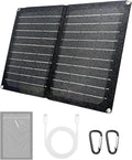 Foldable Solar Panel, 10W Portable Solar Charger with Dual USB Outputs 25% High Conversion Efficiency Solar Panels, Solar Controller for Portable Power Station, Power Bank, Phone, Laptop, Camping