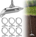 6 Pack Ground Anchors for Sheds,Heavy Duty Earth Anchors for Trapping,Arrow Shed Anchor Kit with 30" Cable for Fixing Fence,Greenhouse,Carports,Gazebo,Tent,Swing Set,Playset