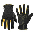 HANDLANDY Work Gloves Mens & Women, Utility Safety Mechanic Working Gloves Touch Screen, Flexible Breathable Yard Work Gloves (Large, Black-Yellwo)