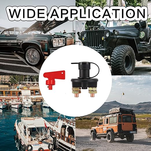 2PCS Battery Disconnect Switch, 12V 24V Battery Isolator Cut Off Power Kill Switch for Marine Car Boat RV ATV Auto Truck Vehicle, On Off Battery Master Switch with Waterproof Key and Cover
