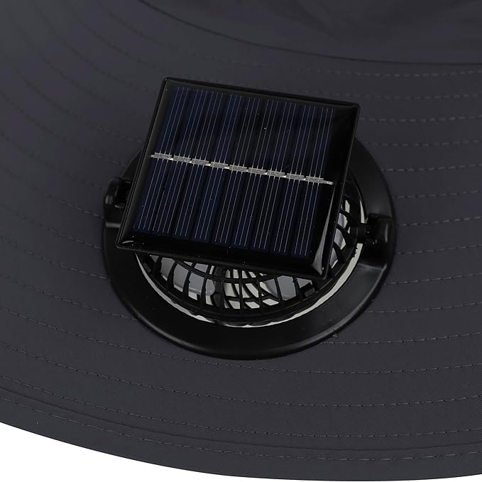 Extra Wide Brim Solar Fan Hat, Mens Fishing Hat with Fan, Neck Flap Sun Hat, UPF 50+ Solar Powered Cooling Cap Fisherman Hats
