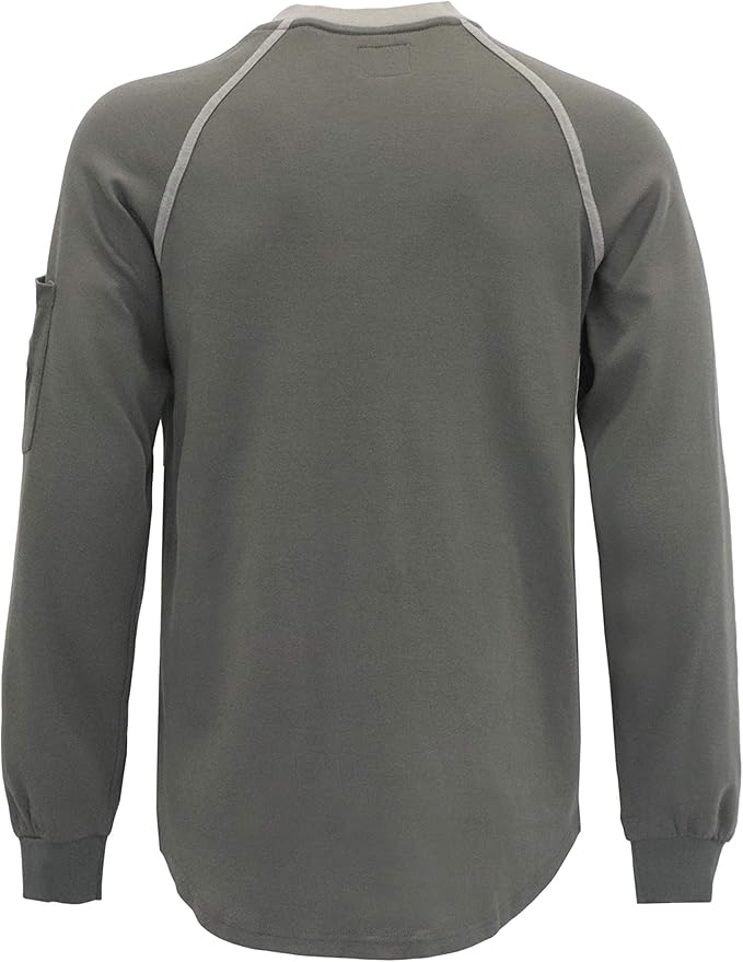 KONRECO FR Shirts for Men Long Sleeve 7oz Cotton Flame Resistant/Fire Retardant CAT2 Henley Shirt