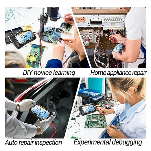 ANENG Digital Multimeter Tester,4000 Counts Voltage Tester,Auto-Ranging TRMS Volt Meter,Large LCD Ohm Meter Measures AC/DC Current,Voltage,Resistance, Diode,Continuity,Capacitance,Temperature