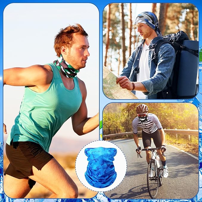 SATINIOR 10 Pcs Cooling Neck Gaiter for Men Women Sunscreen Breathable Bandana Summer UV Protection Face Mask Scarf