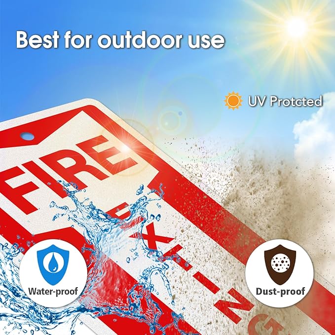 GicnKeuz Fire Extinguisher Sign, 12"x4" .040 Rust Free Heavy Aluminum, Reflective, Weatherproof and Fade Resistant, 2 pre-drilled holes, Easy to Install, Indoors and Outdoors Use (12-Pack)