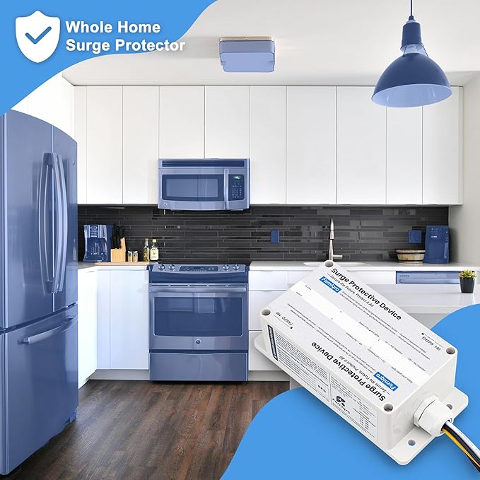 FHSPD140 Whole House Surge Protector FS140 Whole House Surge Protection Device Rated for 140,000 Amps, Whole Home Surge Protector, Indoor/Outdoor Use, 120/240V