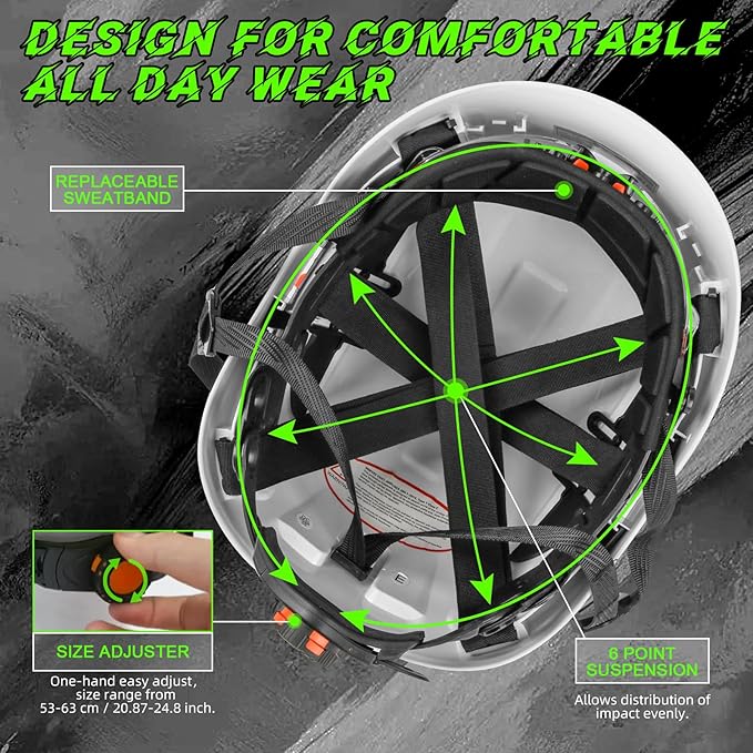 GREEN DEVIL Safety Hard Hat with Tinted & Clear Visor Vented Construction Helmet Cascos de Construccion ABS Work hardhats for Men