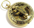 THOR INSTRUMENTS Brass Push Button Direction Sundial Compass - Pocket Sundial Compass Rustic Vintage Home Decor Gifts