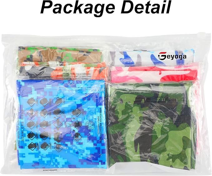 Geyoga Neck Gaiter Bandana Face Mask Summer UV Protection Cooling Breathable Face Mask Neck Scarf Balaclava for Men Women