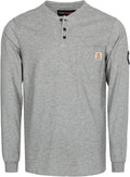 BOCOMAL Men's FR Henley Shirt Flame Resistant 5.5oz Cotton Long Sleeve Workwear UL NFPA2112 CAT2 Welding Tee