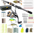 Dr.Fish Rod and Reel Combo 6-9.8ft Spinning Pole 3000 Spinning Reel Bass Fishing Lure Kit Telescopic Travel Collapsible Fishing Gear Equipment Set Adult