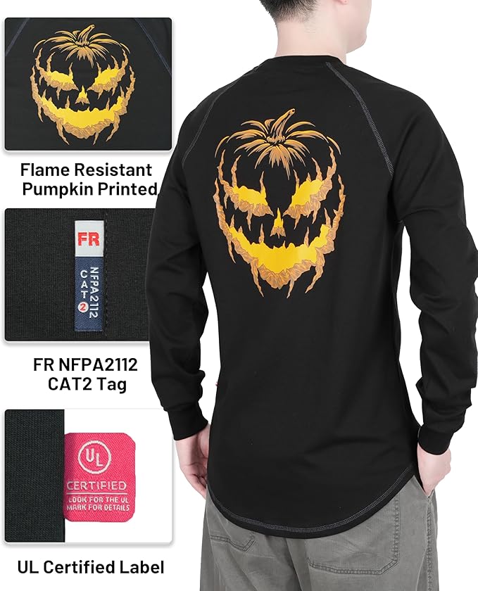BOCOMAL FR Shirts Heather Series 6oz Flame Resistant T Shirt NFPA2112 CAT2 Fire Retardant Crew Work Shirt