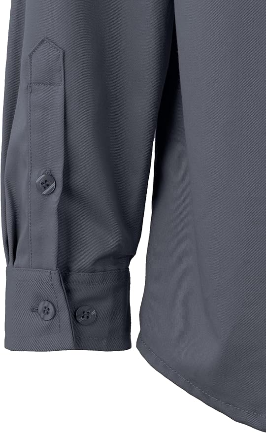 Ubon FR Shirts for Men High Visibility Welding Shirt 100% Cotton Button Down Long Sleeve Safety Workwear 6.5 oz