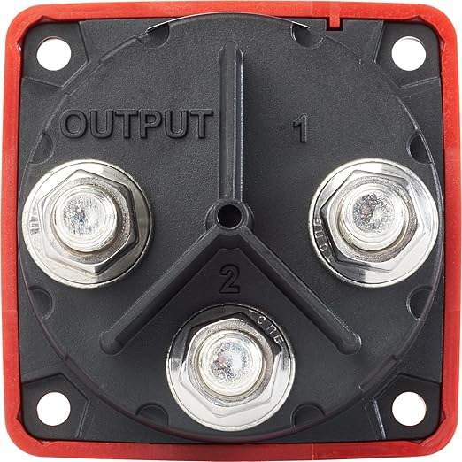 Blue Sea Systems 3‑Position Mini Battery Switch, Red, 6008 m‑Series