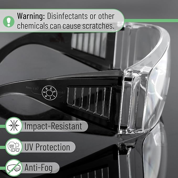 UNCO- Safety Goggles Over Glasses, Protective Goggles, Anti Fog, Work, Safety Glasses Over