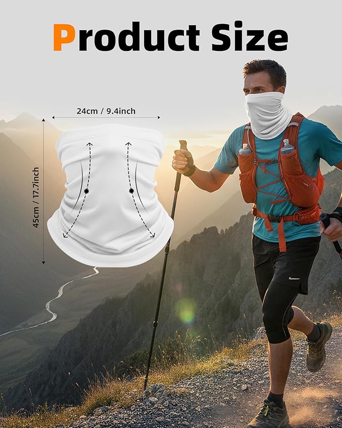 Xeoxarel Neck Gaiter, 7 Pack Cooling UV Protection, Bandana Face Mask Scarf for Men and Women