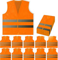 PeerBasics Safety Vests Bulk Pack - Reflective High Visibility, Men Women, Mesh (as1, numeric, numeric_10, regular, regular, Orange)