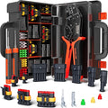 SOMELINE Waterproof Automotive Connector Crimping Tool Kit, 1/2/3/4/5 Pin Waterproof Wire Connectors, with 22-14 AWG Ratchet Crimping Tool and Terminal Removal Tool, for Car/Motorcycle/Boat