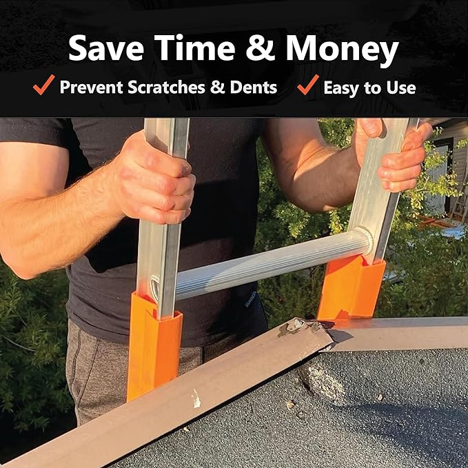 LADDER BODYGUARD Ladder Protection Covers for Gutters & Roof, Non-Marring, Prevent Scratches & Dents, Corner Cover | Universal Fit Extension & Multi-Position Ladder Accessory Guards