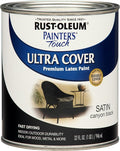 Rust-Oleum 1 qt 267332 Canyon Black Painters Touch 2X Ultra Cover Premium Latex Paint, Satin