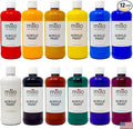 milo Acrylic Paint Set of 12 Colors | 16 oz Bottles | Student Primary Colors Acrylics Painting Pack | Made in the USA | Non-Toxic Arts & Crafts Paints for Artists & Hobby Painters